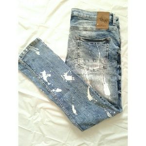 Mens Refuel Painted Jeans 36